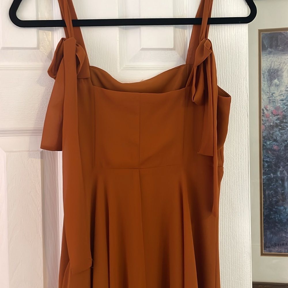 Forever 21 Burnt Orange Midi Dress Women's Size S Rust Boho Summer Fall Casual - Picture 3 of 3